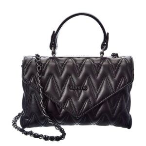 Valentino By Mario Valentino Lynn D Plate Leather Shoulder Bag, Black